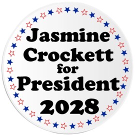 Kiwi Gifts Jasmine Crockett for President 2028 - Circle Sticker Decal 3 Inch - Election