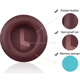 Replacement Ear Pads Compatible with JBL Live 400BT/Live 400BT On-Ear Wireless Headphones, Akkiv Replacement Ear Pads Made of Protein Leather and Memory Foam (red)