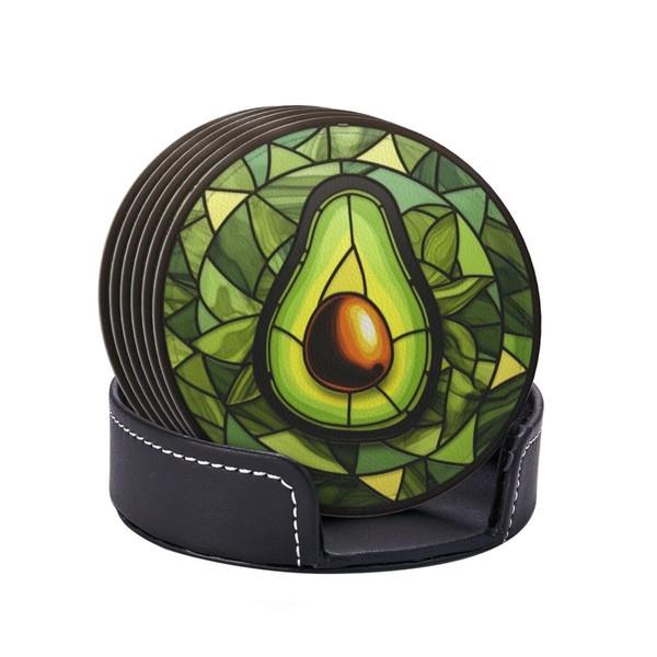 Avocado Coasters for Drinks,Avocado Decor Bar Drink Coasters for Coffee