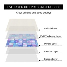 HOMETITUTE 10PCS 12x12 Inch Iridescent Ice Blue Purple Mosaic Style Floor Tiles Peel and Stick Removable Self Adhesive DIY Vinyl Flooring Stickers for Kitchen Bathroom Living Room Entryway Home Decor