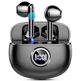 Wireless Earbuds, Bluetooth 5.3 Headphones in Ear 2025 Wireless Headphones with 4 ENC Mics Noise Cancelling Ear Buds, Deep Bass Stereo Sport Earphones 40H Playtime, IP7 Waterproof/LED Display/USB-C