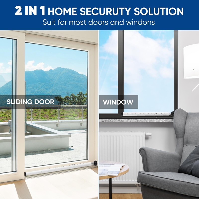 Supforce Sliding Glass Door Security Bar, 17-55 Inch Adjustable Sliding