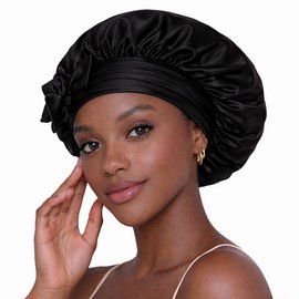 Casa Della Silk Serenita Mulberry Silk Hair Bonnet – Midnight Noir