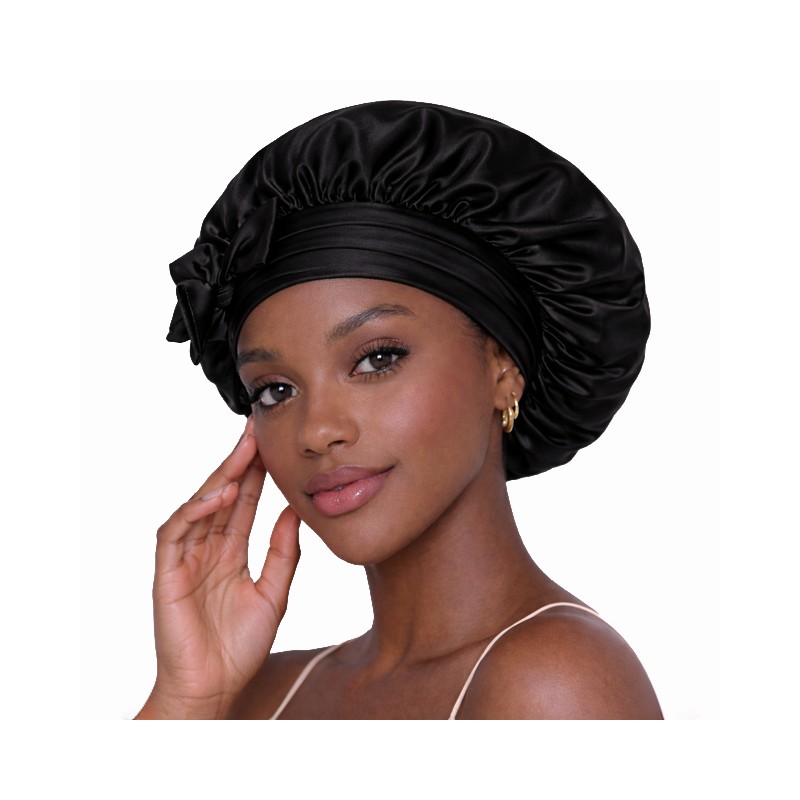 Casa Della Silk Serenita Mulberry Silk Hair Bonnet – Midnight