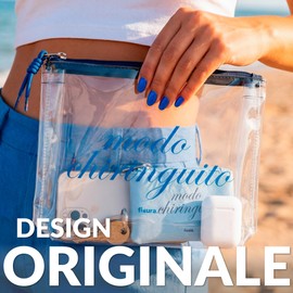 Fisura – Set 3 beauty case “Modo chiringuito”, pochette trucco, astuccio medicinali e portamonete, organizer viaggio e mare, accessori estate, realizzati in PVC e PU
