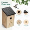 Wooden Nesting Box Traditional Wild Birds Nest House for Outdoor