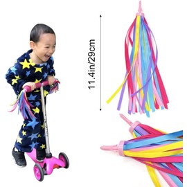 obqo 1 Pack Kids Bike Bell and 2 Pack Kids Bike Streamers for Children's Bike Accessories (Purple & White)