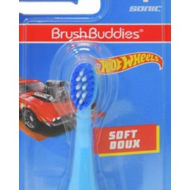 Brush Buddies Hot Wheels Battery Powered Sonic Electric Kids Toothbrush, Soft Bristles, Rounded Head, Children, Boys, Girls. Blue