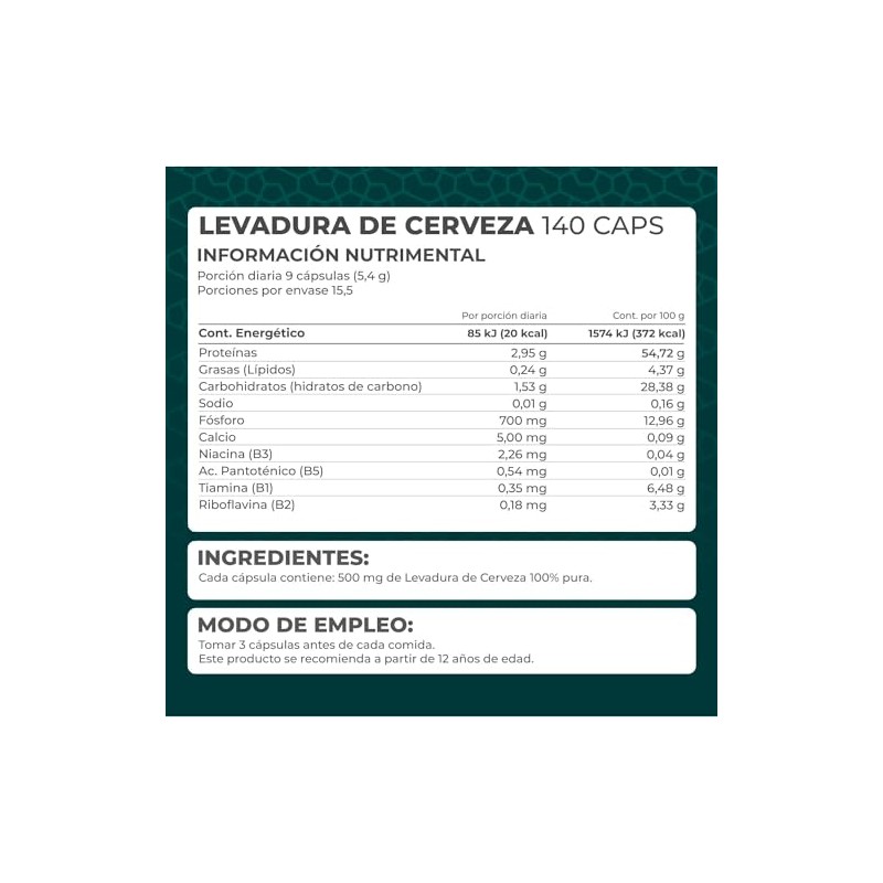 Pronat Levadura Cerveza Suplemento Alimenticio Calcio Fósforo Vitaminas Complejo 140