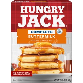 Hungry Jack Complete Buttermilk Pancake & Waffle Mix, 32 oz (Pack of 2) with By The Cup Spatula Knife