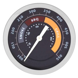 MOASKER Grill Temperature Gauge for Oklahoma Joe's Smoker, 3695528R06, Stainless Steel BBQ Thermometer Accessories for Most 13/16-inch Opening Gasgrill or Smoker, 550F, Silver