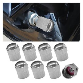 8PCS Tire Valve Stem Caps, Brass Wheel Valve Covers with Rubber, Dust Proof Seal Stem Caps Universal for Car, SUV, Truck, Motorcycle, Bicycle