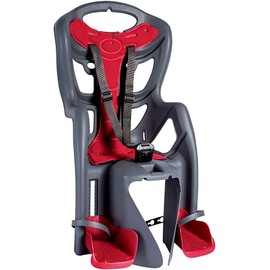 Child Bike Seat, Rack Mount with CLAMP, Child Bike Carrier, Child Seat for Bikes, Bicycle Child Seat Pepe, Mounts on Existing Bicycle Rack, Made in Italy (Grey)