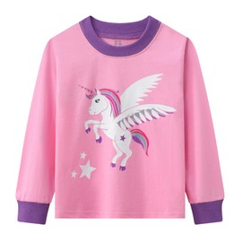 Smazero Little Girls Unicorn Pyjamas Sets Cotton Long Sleeved Pajamas Christmas Pjs for Kids 3-8 Years Sleepwear