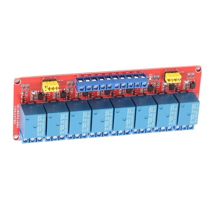 24 V 8-channel relay module, relay with optocoupler insulation, high