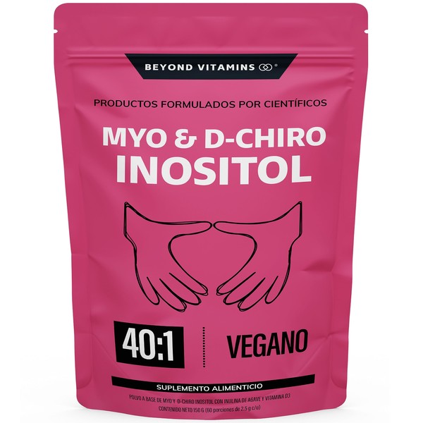 Inositol 40:1 | 60 días | Myo y D-Chiro Inositol fortificado con Zinc, Acido Folico, Inulina de Agave, Vitamina D3 y Seleniometionina | Vitaminas para mujer | (150 Gramos-60 porciones)