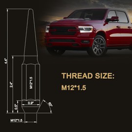 YYHHZZ Wheel Lock Lug Nuts Set, M12 x 1.5mm, Chrome, 4 Locks with 2 Keys, 20 Spike Lug Nuts, for Chevy Silverado, Honda Civic, Toyota Camry