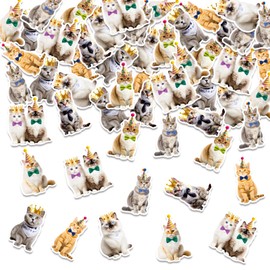 ParPix 100 Stück Katzen Deko Geburtstag Streudeko, Groß 5,3cm Katzen Geburtstag Deko Konfetti, Geburtstagsdeko Katze Confetti, Katzen Kindergeburtstag Streudeko, Haustier Katzen Party Konfetti