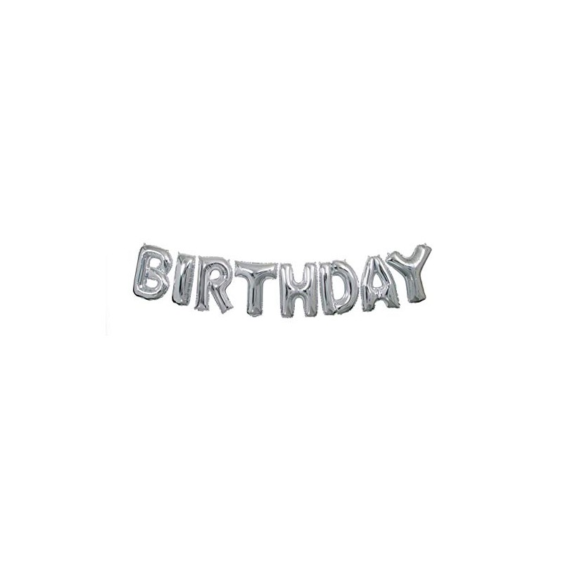 Stunning Silver "Happy Birthday" Foil Letter Balloon Banner Kit -