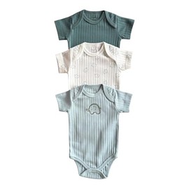 HAFY BABY Bodysuit Short Sleeve One-piece Suit Newborn Jumpsuit Infant Vest for Baby Boys and Girls 3-6 Months, Pack of 3, Color 3