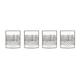 Luigi Bormioli Diamonte 12.75 oz Glass, Set of 4 Double Old Fashion Drinkware, Clear