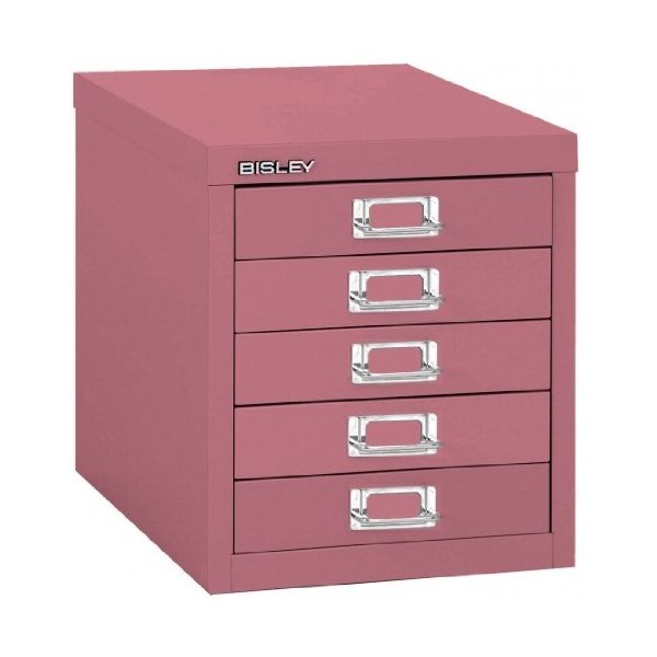 Bisley 5 Multidrawer Filing Cabinet H125nl - Pink