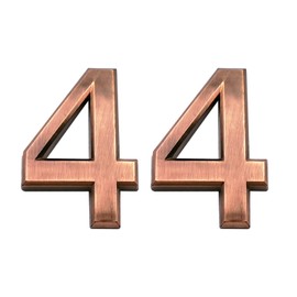 Cobata 2.75 Inch Adhesive House Numbers, Mailbox numbers, Street Door Numbers, Self-stick Address Signs for Apartments, Double Bronze Number 4