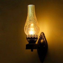 TFCFL Vintage Wall Sconce Rustic Farmhouse Wall Lamp Industrial Glass Wall Light Fixtures Bedside Wall Lighting for Living Room, Bedroom, Hallway (1PCS)