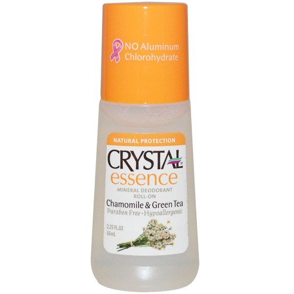 Crystal Deodorant Essence Roll-On 2.25oz Chamomile/Green Tea (2 Pack)