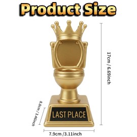 Freetoes Gold Toilet Trophy 6 Inch,Fantasy Football Loser Trophy,Funny Last Place Awards and Trophies,Family Game Night Trophies
