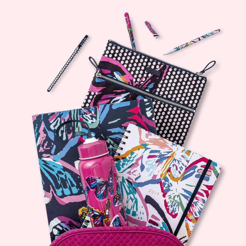 Vera Bradley 3 Ring Binder with Flexible Plastic Cover (Butterfly