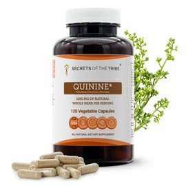 Secrets of the Tribe Quinine Capsules 1000 mg Wildcrafted Quinine (Cinchona officinalis) Dried Bark, Leg Cramp Support Supplement (120 Capsules)