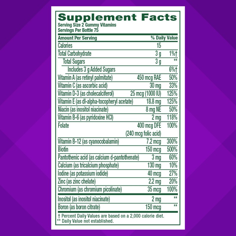 Vitafusion Womens Multivitamin Gummies, Berry Flavored Daily Vitamins for Women