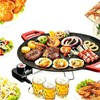 Electric Smokeless Grill, Non-Stick BBQ Griddle with Temperature Control, Round