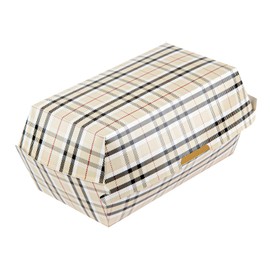 Restaurantware Bio Tek 6.7 x 3.5 x 3.5 Inch Clamshell Food Containers 100 Disposable Sandwich Containers - Hinged Lid Tab-Lock Closure Plaid Paper Hot Dog Containers Durable Greaseproof