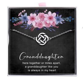 ALoveSoul Granddaughter Necklace - Sterling Silver Celtic Knot Necklace, Birthday Gift for Granddaughter, Necklace for Granddaughter