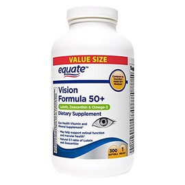 Equate Vision Formula 50+ luteína, zeaxantina y omega-3, 300 cápsulas blandas