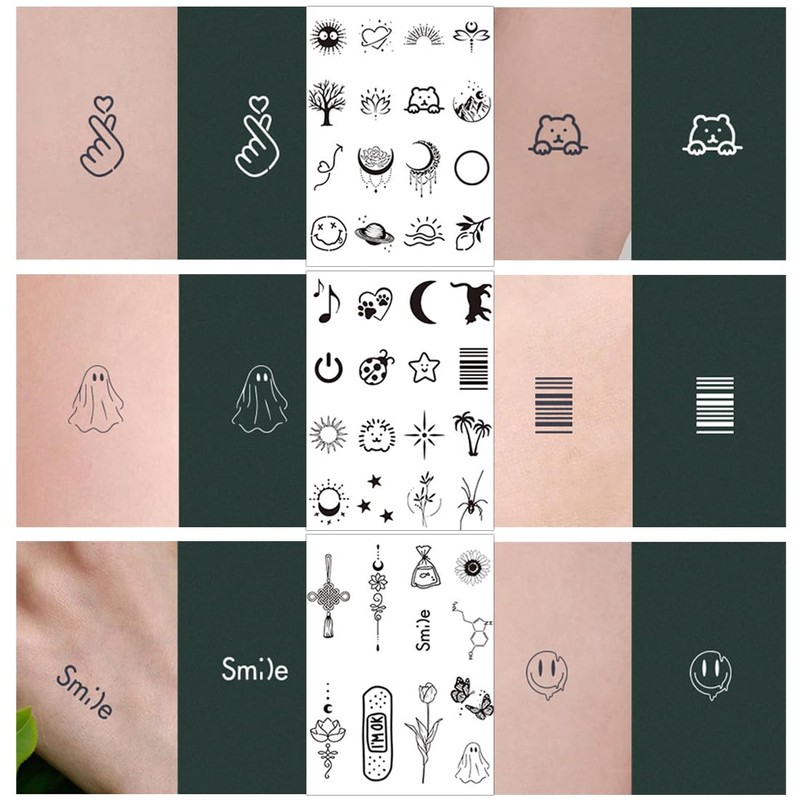 5 Sheets Temporary Tattoos Realistic Fake Tattoo Stickers for Sticking