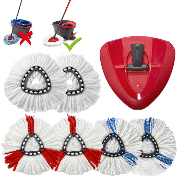 6 Piezas Cabezales de Trapeador Giratorio, con 1 Pieza de