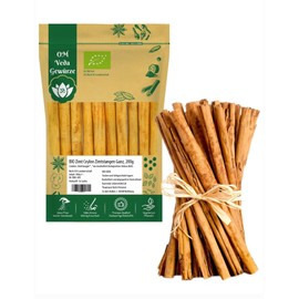 Organic Cinnamon Ceylon Cinnamon Sticks Whole 200 g | Real Cinnamon Canehl from Sri Lanka | Organic Certified DE-ÖKO-039 | Cinnamon | For Kitchen and Tea | OmVeda