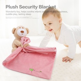 Yosoo Toalla Relajante, Felpa Suave Manta de BEB Chupete de Lovely Oso de Peluche Manta de Seguridad de Juguete para niños de bebrecién Nacido Suave