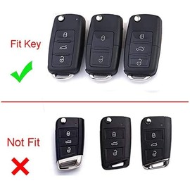 RXXR Key Fob Cover Compatible for VW Beetle Passat Tiguan Touran Jetta MK1-MK6 Golf GTI/Rabbit/R/MK6/MK5 Premium Soft TPU Full Protection 3-Buttons Key Fob Shell Blue