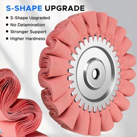 Konvixon 13PCS 8" Airway Buffing Wheel Kit,16-Layer S-Shape Aluminum Metal Polishing Wheel, 5/8" Arbor, 5 Compounds & 4 Detail Wheels for Semi Truck Wheels, Fuel Tanks, Bumpers, Steps & Diamond Plates
