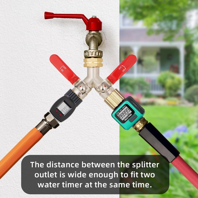DINGBAI High Flow Garden Hose Splitter 2 Way, Heavy Duty