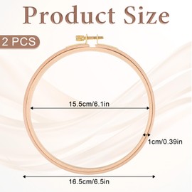 2 Pack 6 Inch Wood Embroidery Hoop, Cross Stitch Hoop Imitated Wood Embroidery Frame, Decorative Hanging Cross Stitch Hoops Frames for DIY Art Craft Sewing and Hanging Ornaments Decor