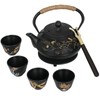 RekRang Longevity Crane Cast Iron Teapot, Japanese Style Tetsubin Tea