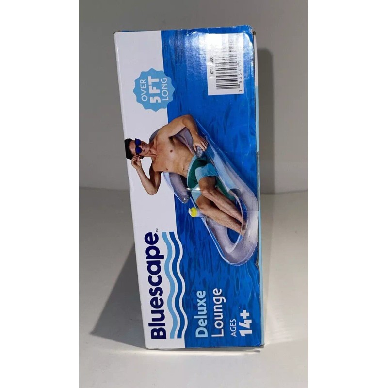 Bluescape - Deluxe Lounge Inflatable Pool Float, Gray, Age 14