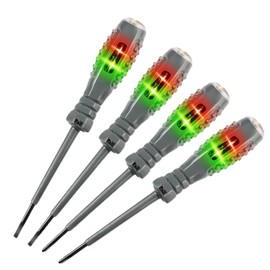 4-Piece 2-in-1 Electrical Tester Screwdriver Set - Non-Contact Voltage Tester Pen, High Torque Magnetic Screwdriver for AC/DC Circuit Detection, Flathead & Crosshead with LED Light