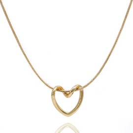 Cmarts Dainty 14K Gold Plated Heart Pendant Necklace for Women Delicate and Cute Love Heart Necklace Pendant Necklace Festival Jewelry Gift for Her