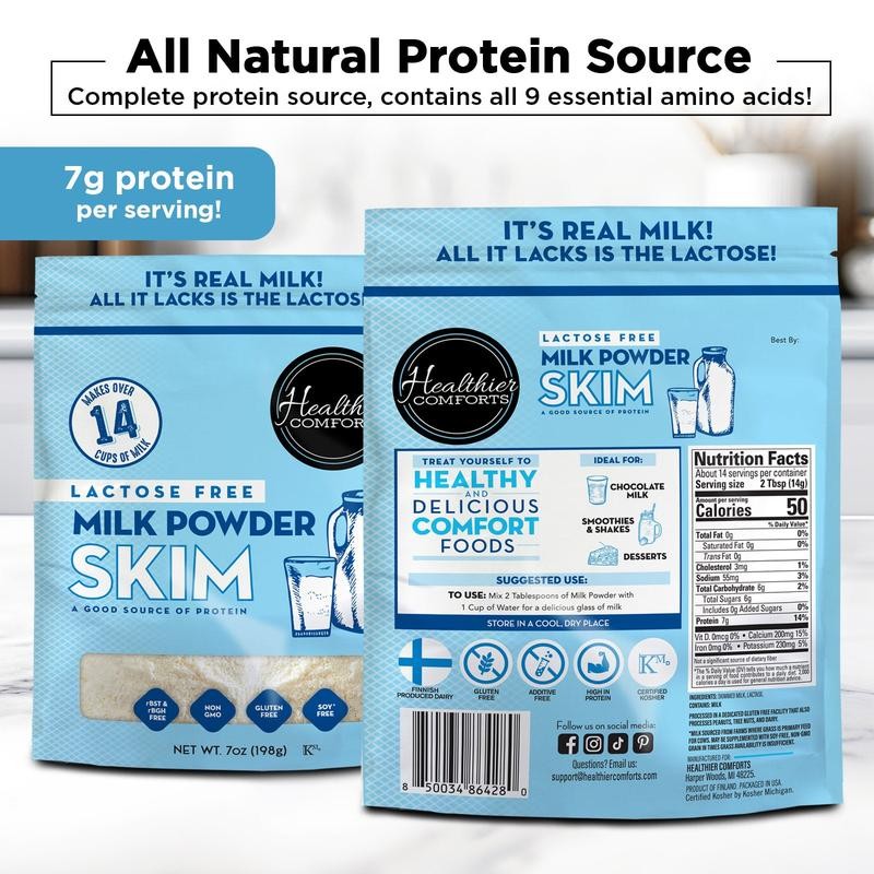 HEALTHIER COMFORTS Lactose Free Skim Milk Powder - Title: 21